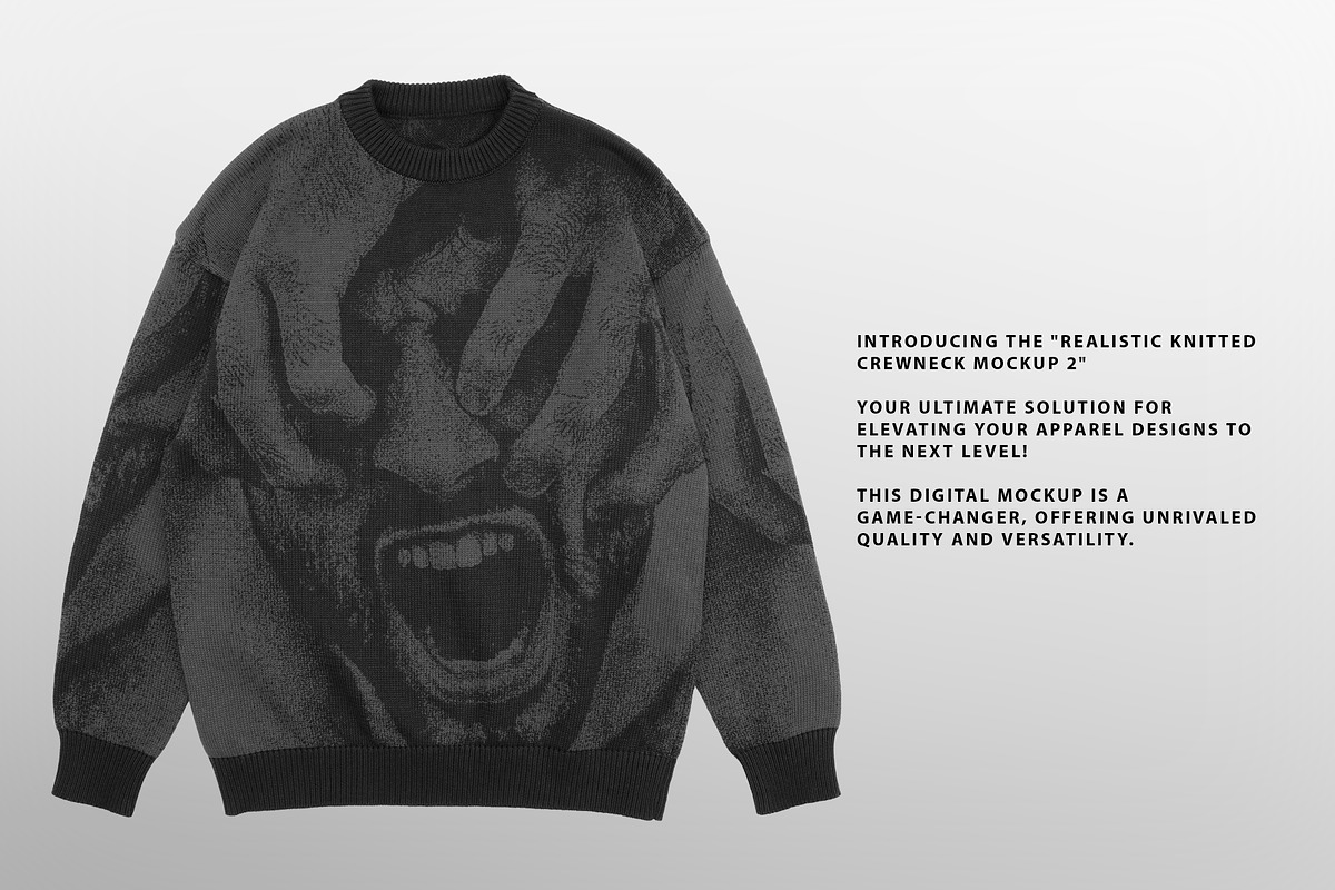 Realistic Knitted Crewneck Mockup 2, an Apparel Mockup by Uncentrifuged Pressure (Photo 3 of 12)