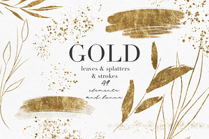 Gold Leaves, Splatters & Strokers