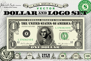 Vector Dollar And Money Logo Set