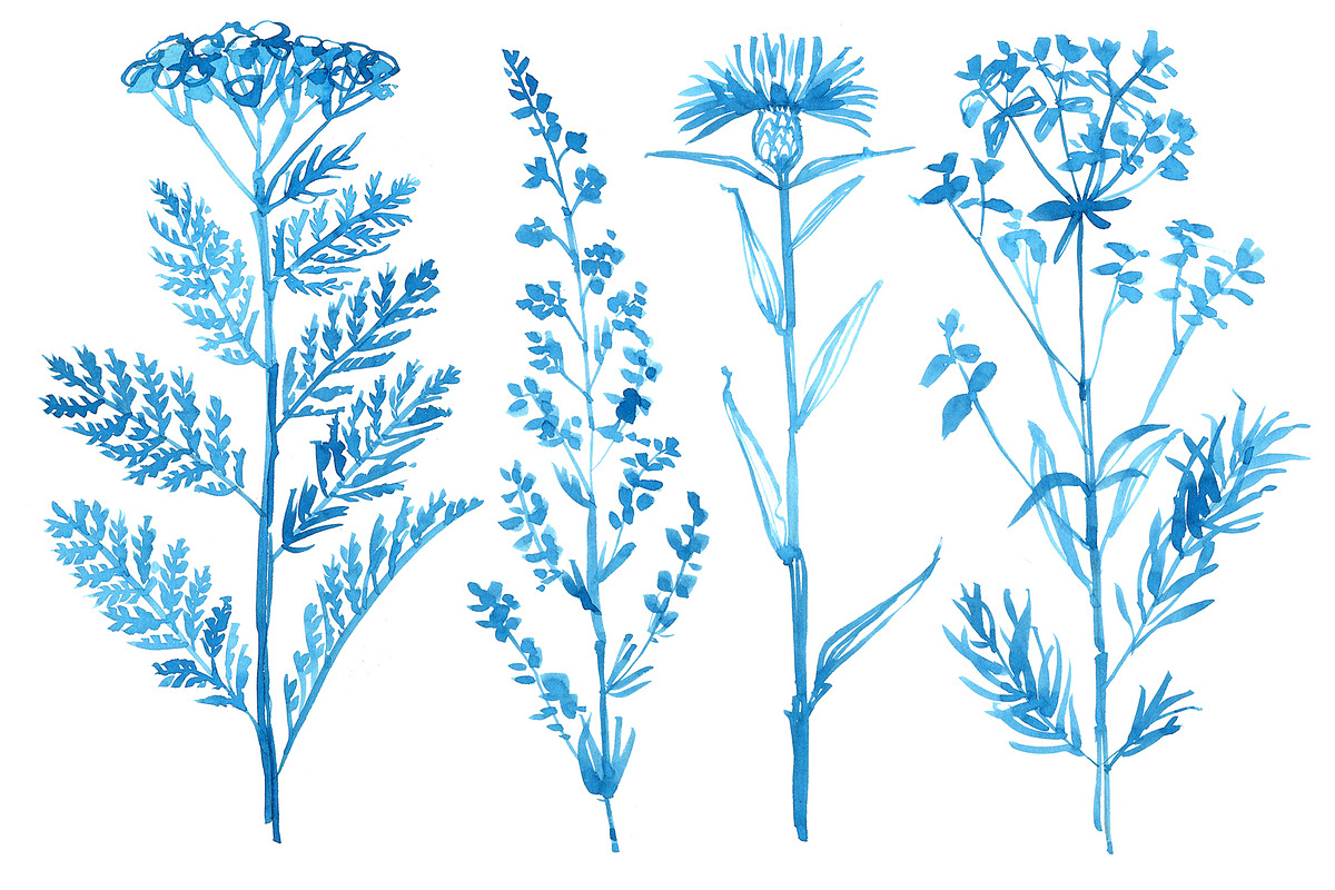 Seamless Cyanotype Floral Pattern wi, a Pattern Graphic by irina.vaneeva (Photo 7 of 8)