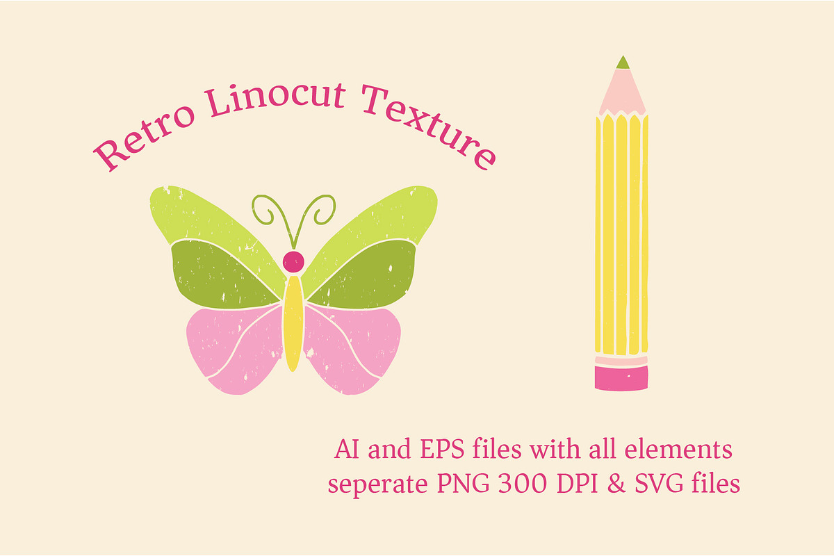 Cute & Quirky Retro Linocut Clipart, a Decorative Illustration by Ginny and Sam (Photo 4 of 11)