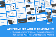 AdobeXD Wireframes: Desktop & Mobile, a Wireframe Template by vanderdysDesign (Thumbnail 1 of 3)