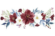 Burgundy Floral Clipart Set, an Illustration by Designer_Momina (Thumbnail 5 of 16)