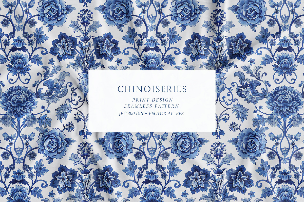 Chinoiserie Floral Seamless Pattern, a Pattern Graphic by Olya Creative (Photo 1 of 11)
