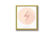 Modern Pink Icon With Lightning in, an Outline Icon by FineArtStudio (Thumbnail 2 of 3)