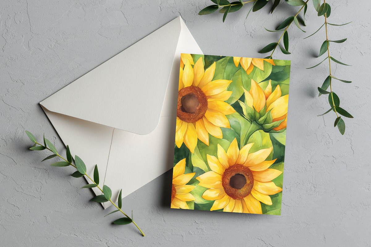 Watercolor Sunflowers Patterns, a Pattern Graphic by Artful Assets Boutique (Photo 4 of 4)