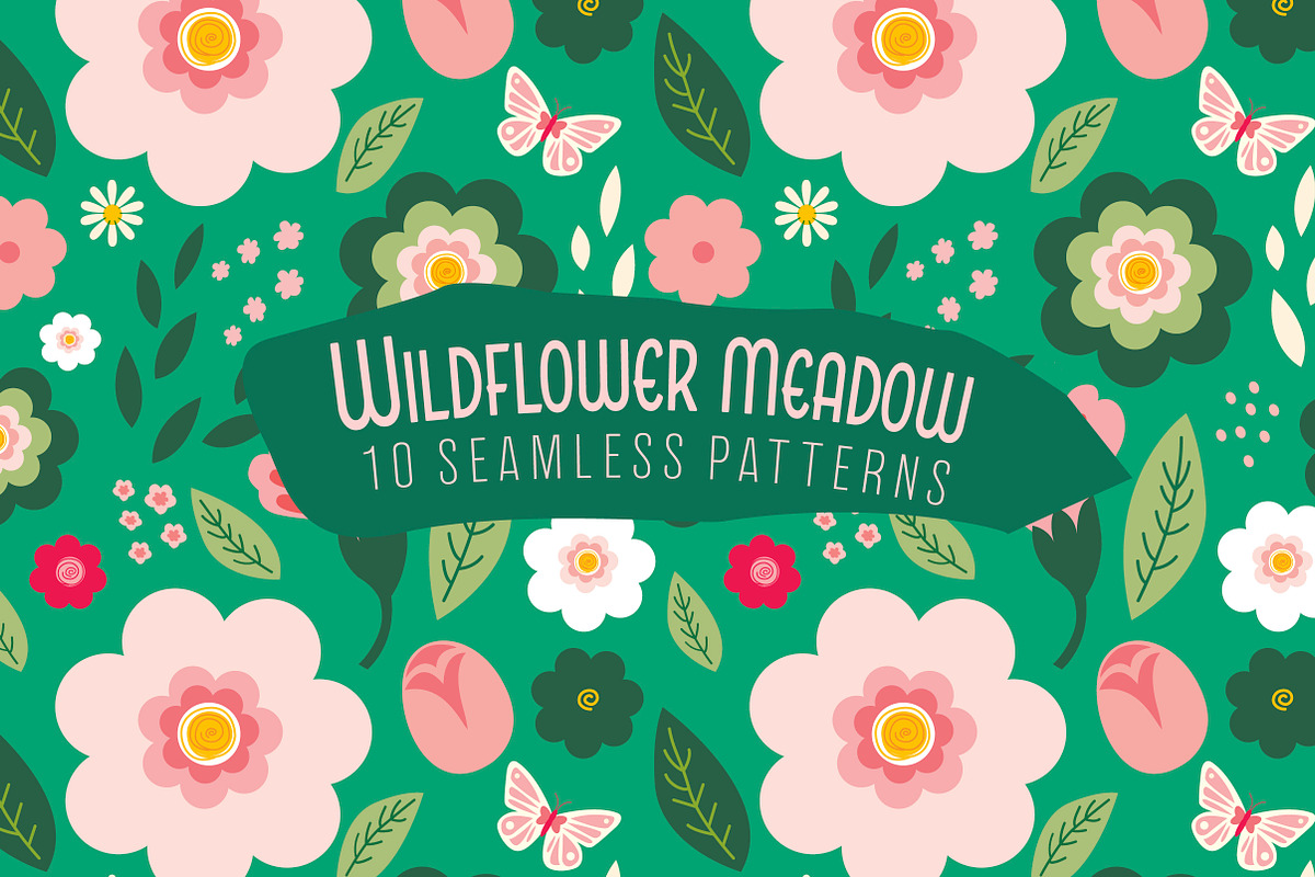 Wildflowers Seamless Patterns, a Pattern Graphic by Clover & Lilly (Photo 1 of 7)
