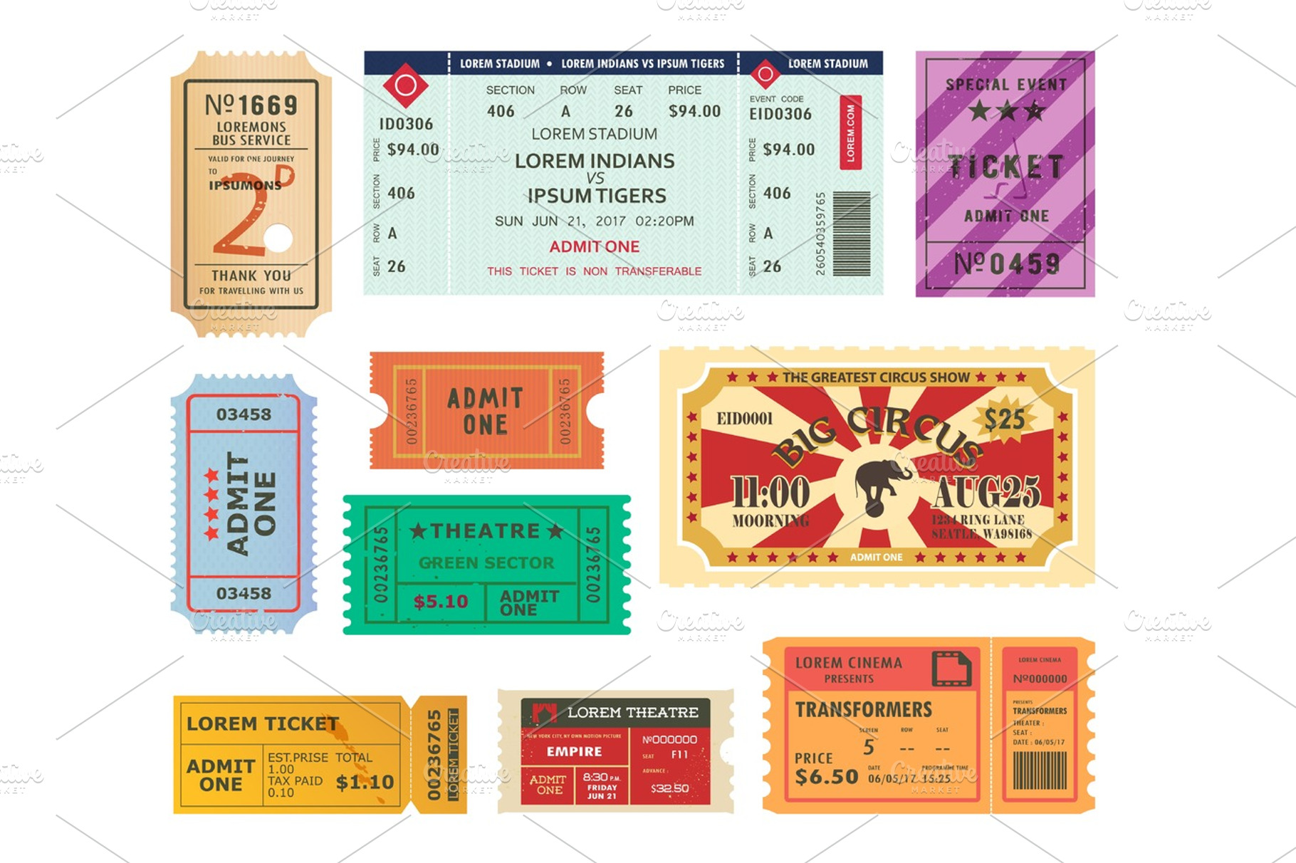 Vintage tickets, paper coupons for circus, cinema, an Arts & Entertainment Photo by Elegant Solution