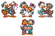 Whimsical Duck Couple Clipart, an Illustration by Daily.Designs (Thumbnail 5 of 8)