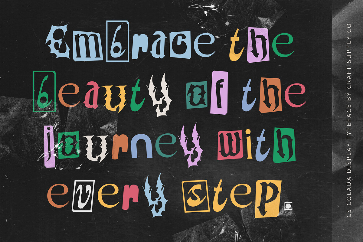 CS Colada – Collage Font, a Sans Serif Font by Craft Supply Co. (Photo 7 of 8)