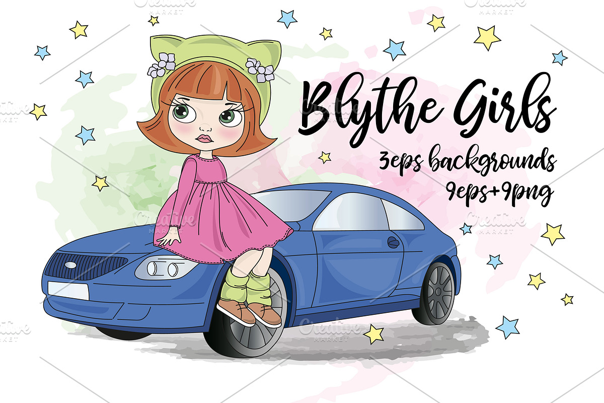 BLYTHE GIRLS Doll Illustration, a Decorative Illustration by FARAWAYKINGDOM (Photo 1 of 8)