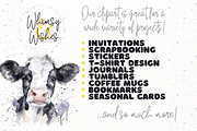 Dairy Cows Watercolor Clip Art, an Animal Illustration by Whimsy & Wishes (Thumbnail 3 of 3)