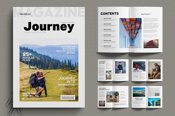 Modern Travel Magazine Layout