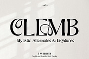 Clemb - Ligature Display Font, a Serif Font by Ekahermawan (Thumbnail 1 of 14)
