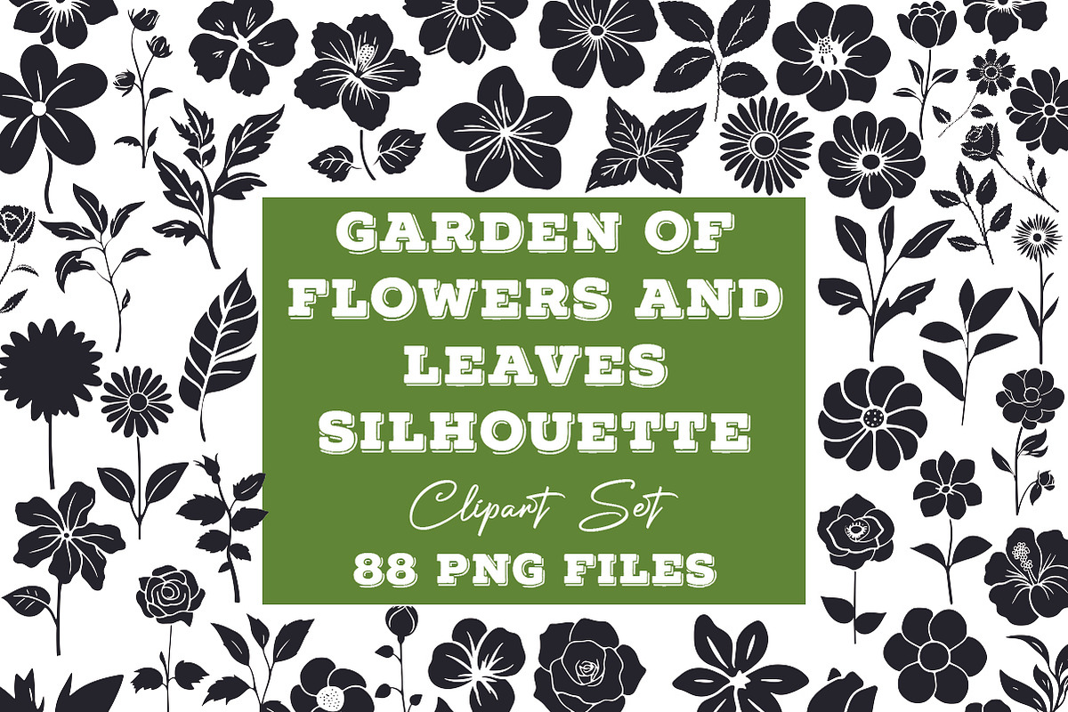 Gardening Flower And Leaves Silhouet, an Object Graphic by DesignBTF (Photo 1 of 8)