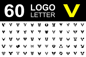 Set of letter V logo