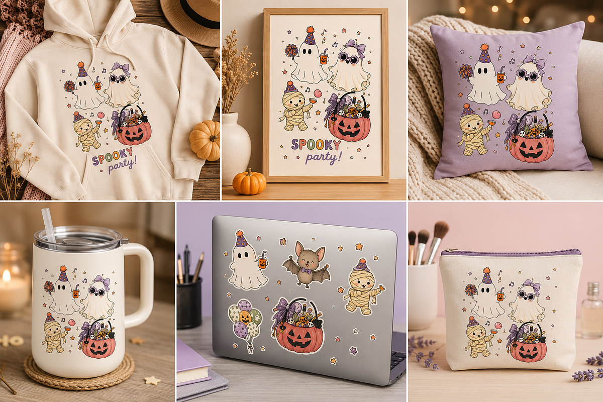 Retro Halloween Party Clipart Bundle, an Object Graphic by Daisy Design (Photo 6 of 6)