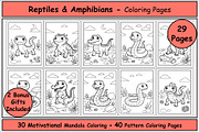 Reptiles & Amphibians Coloring Pages, an Animal Illustration by Lamia Emad (Thumbnail 1 of 5)