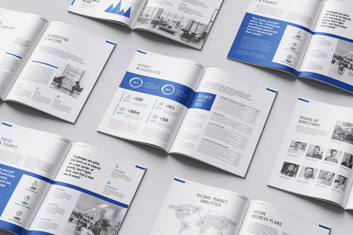 Modern Annual Report Template, a Brochure Template by Theme Weavers (Photo 2 of 7)