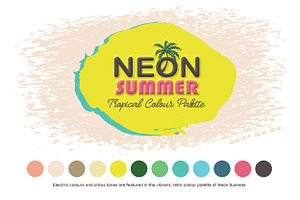 Neon Summer Seamless Patterns