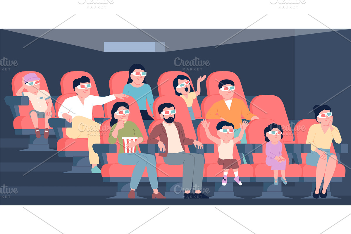 People watching film. Cinema, a Sport Illustration by LadadikArt