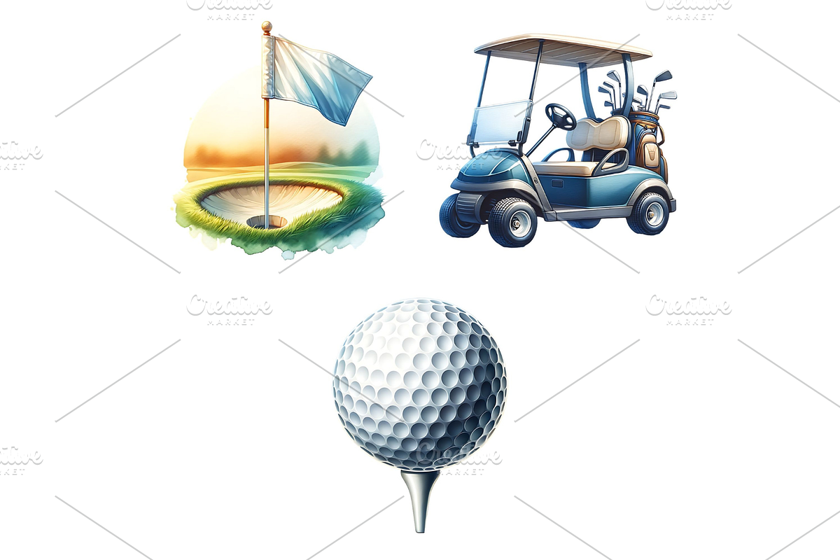 Golf Clipart PNG, a Sport Illustration by HoneyBunnyDigital (Photo 5 of 5)