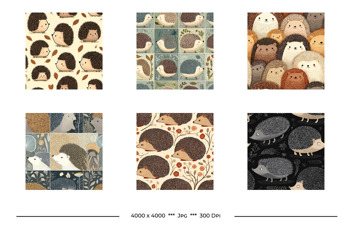 Hedgehog Retro Art Style Patterns, a Pattern Graphic by karenfoleyphoto (Photo 3 of 12)