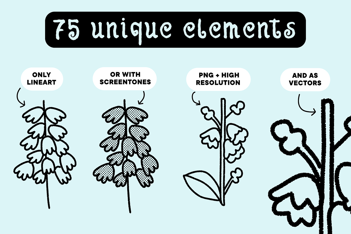 Imperfect Botany: Hand-Drawn Florals, a Decorative Illustration by Iris Atelier (Photo 2 of 7)