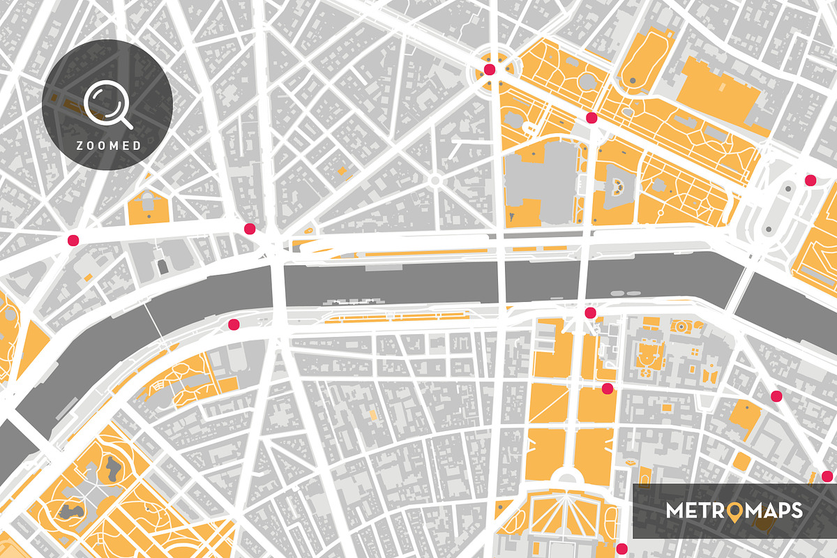 Paris Map (Vector) – Pale / Yellow, a Background Graphic by MetroMaps (Photo 2 of 3)