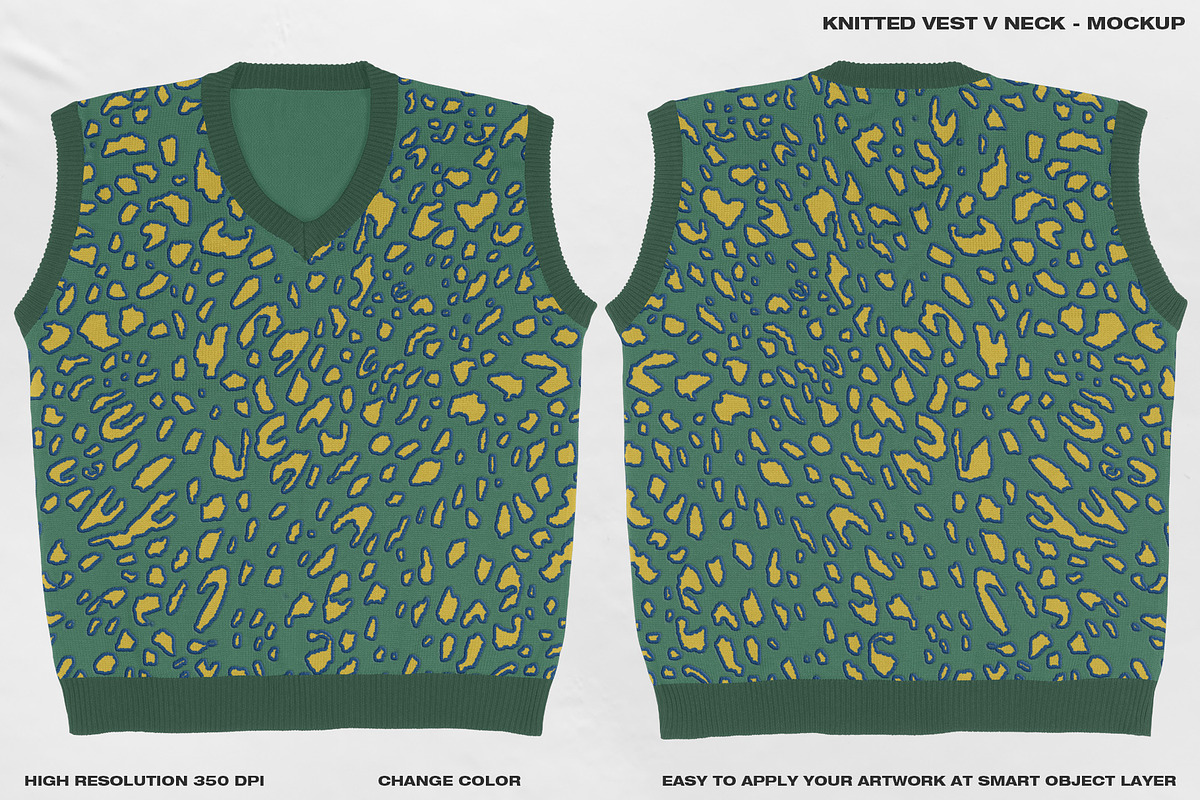 Knitted Vest V Neck - Mockup, a Hoody Mockup by DaldSgh (Photo 3 of 12)