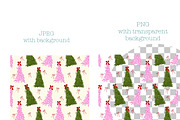 Christmas Tree Seamless Pattern, a Seasonal Illustration by Oleksandra Illustrates (Thumbnail 2 of 6)