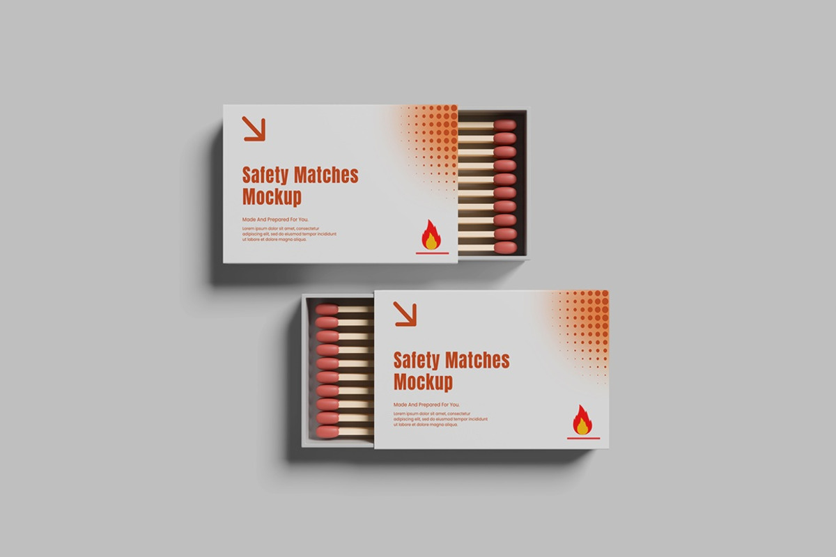 Matches Mockup, a Packaging Mockup by AndikaGraphic (Photo 3 of 6)