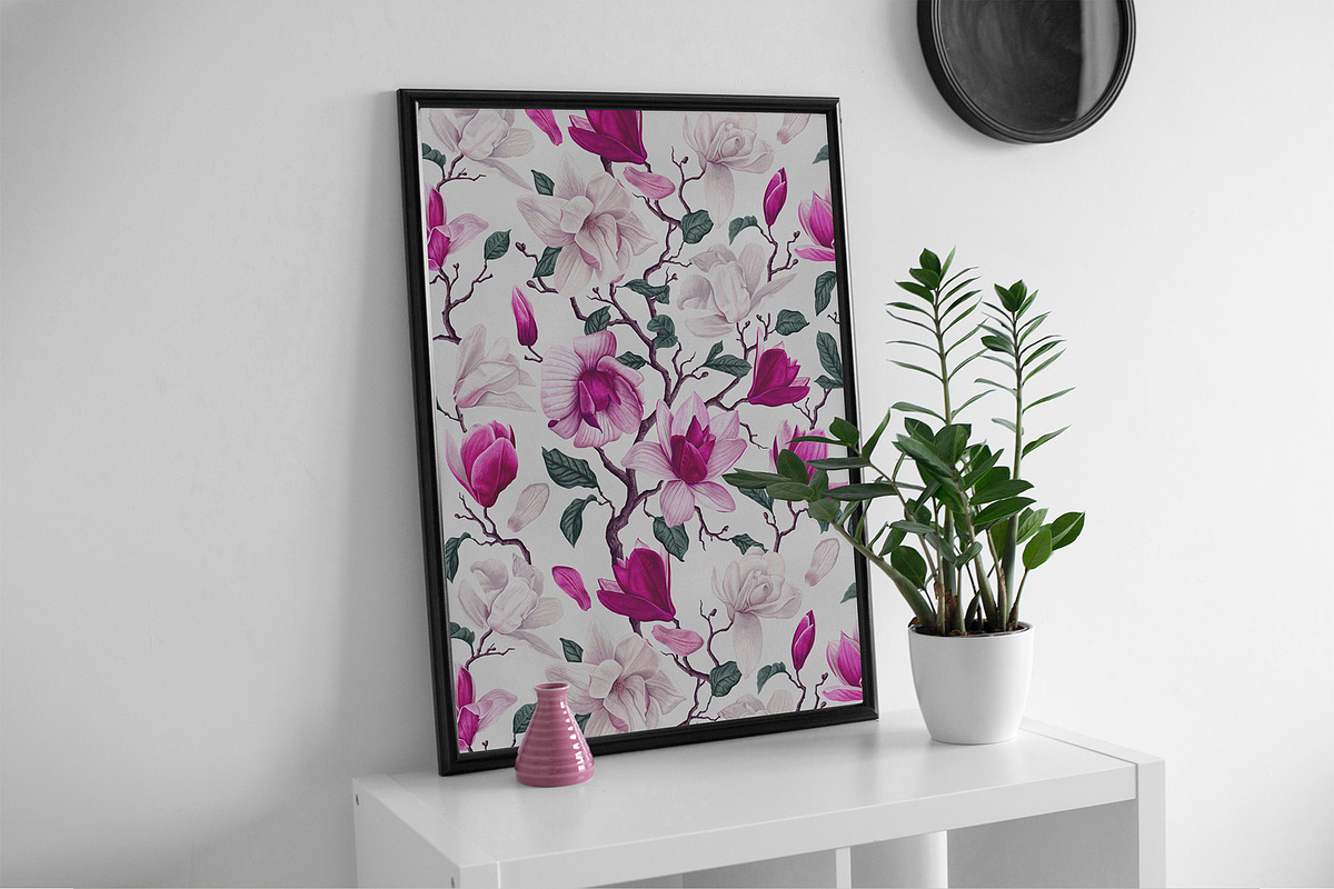 Realistic Seamless Pattern Magnolia, a Pattern Graphic by MarynaPetrovska (Photo 8 of 16)