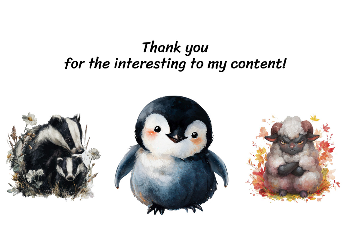 Animals Clipart Bundle 4 in 1, an Animal Illustration by InkyQueenArt (Photo 9 of 9)