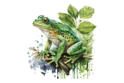 Watercolor Green Frog Clipart Bundle, an Object Graphic by Regulrcrative (Thumbnail 4 of 7)