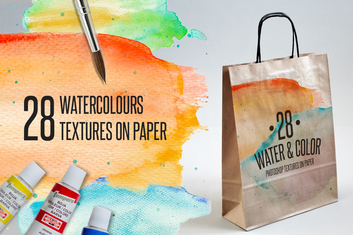 28 Water & Color Textures on Paper preview 5