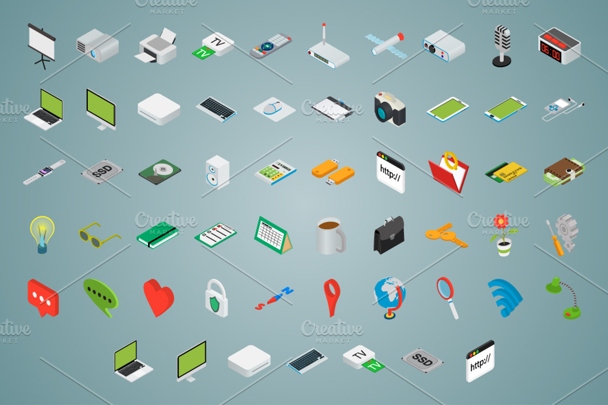 Isometric Workspace, a Technology Illustration by NKuvshinov (Photo 4 of 5)