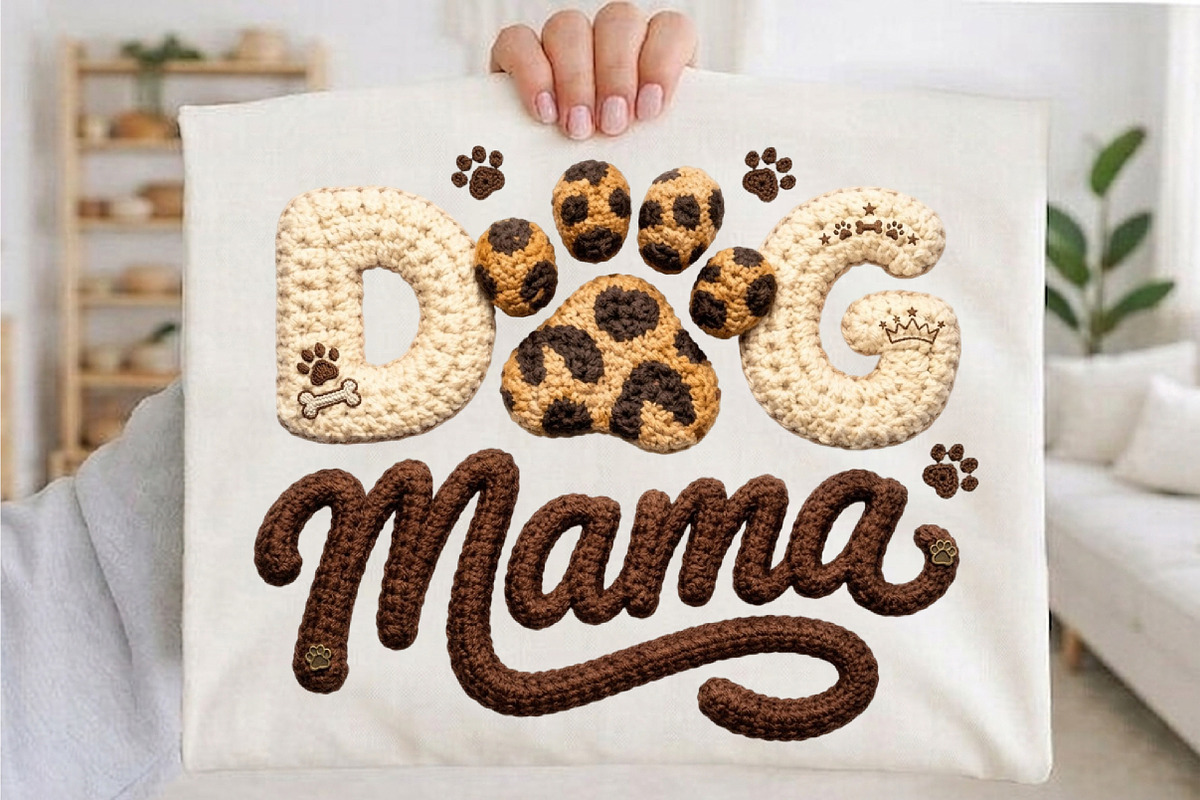Dog Mama Paw Knitted PNG Design, an Illustration by designcity5 (Photo 4 of 4)