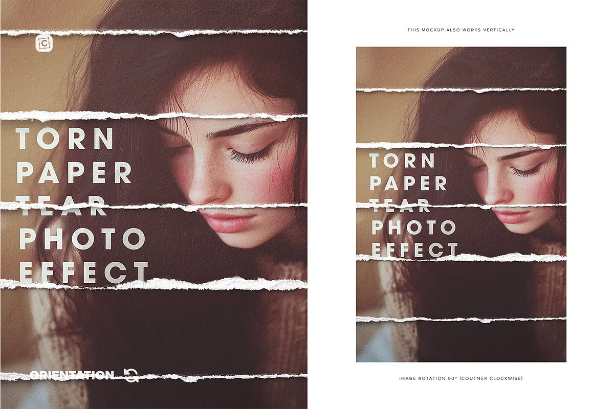 Torn Paper Tear Photo Effect Layout, a Product Mockup by Custom Scene (Photo 8 of 10)