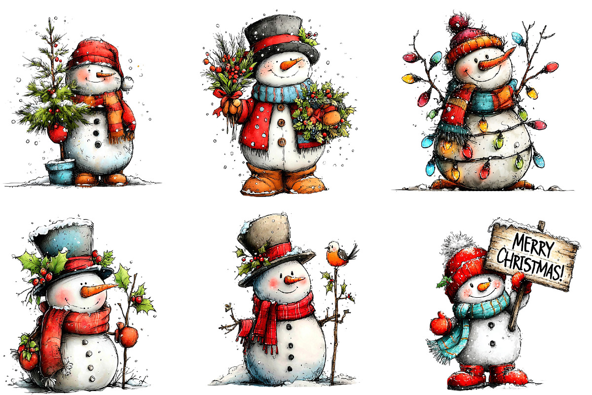 Christams Snowman clipart, an Illustration by Designworld (Photo 2 of 5)