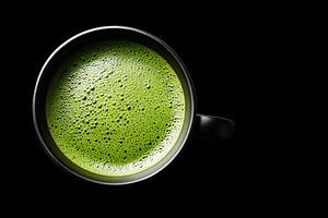 Top view of a black cup filled with, a Food & Drink Photo by MistyDay