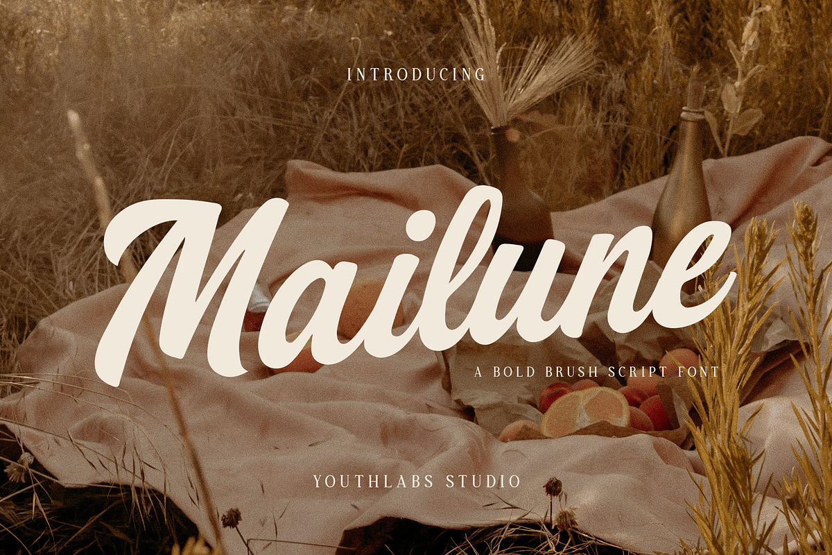 Mailune - Bold Brush Script Font, a Script Font by Youthlabs Studio (Photo 1 of 15)
