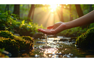 A hand cupping clear water in a, a Nature Photo by Igor Tichonow