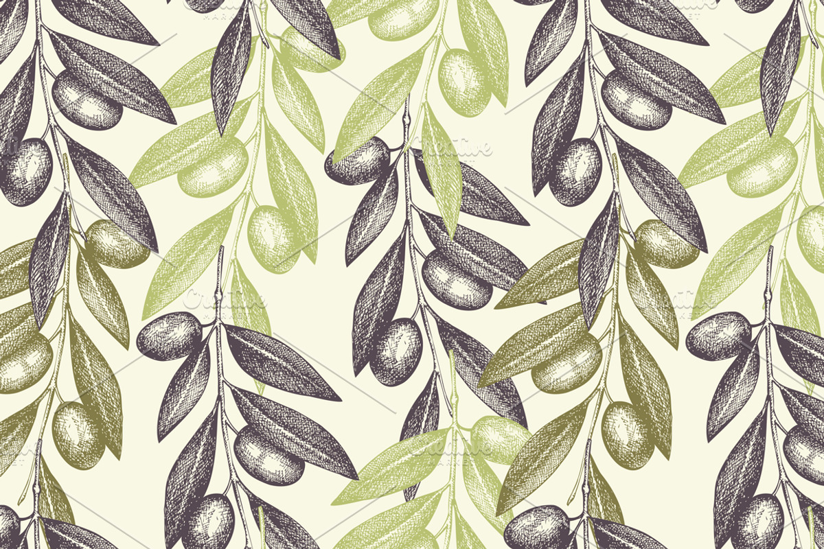Vector Olive Patterns Set, a Pattern Graphic by Yevheniia