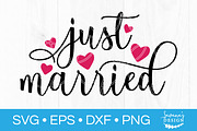 Just Married SVG Wedding SVG, an Illustration by SavanasDesign (Thumbnail 1 of 2)
