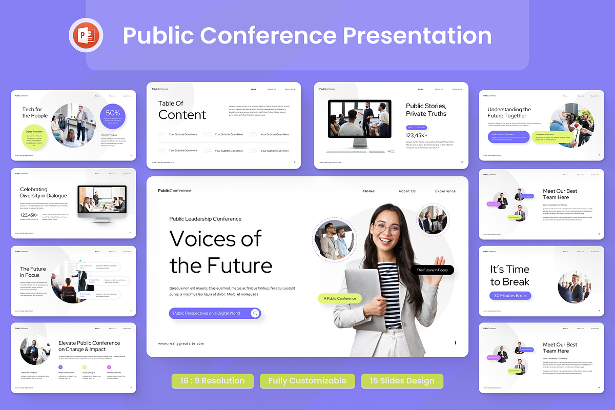 Public Conference Presentation, a Presentation Template by Annora Studio (Photo 1 of 7)