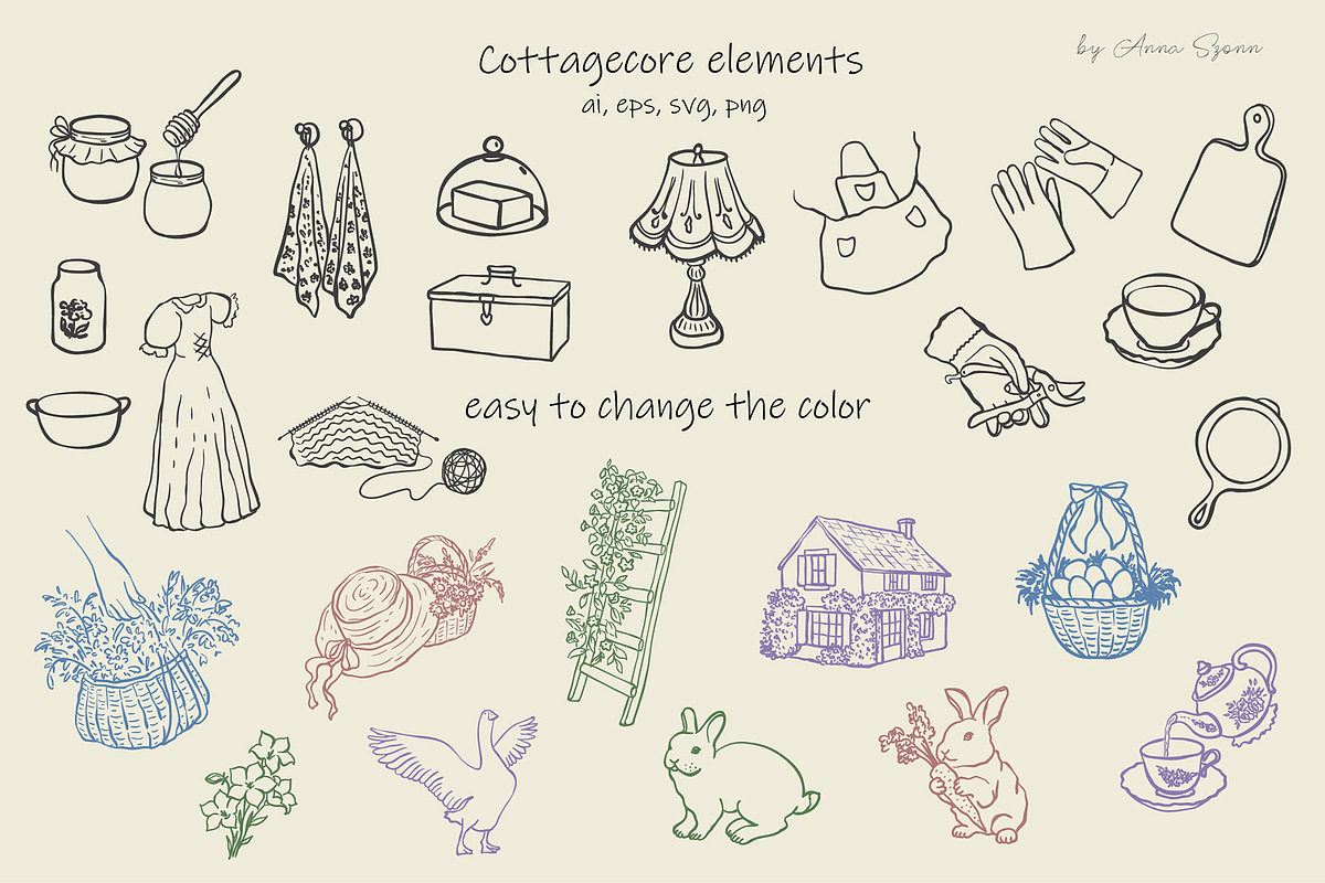 Cottagecore Spring. Hand-Drawn Art., a Seasonal Illustration by Designwork (Photo 9 of 10)