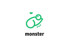 Frog line vector logo