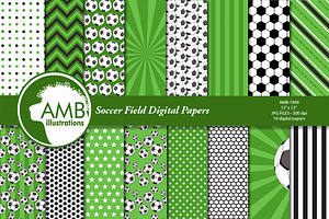 Soccer Field Digital Papers AMB-1969