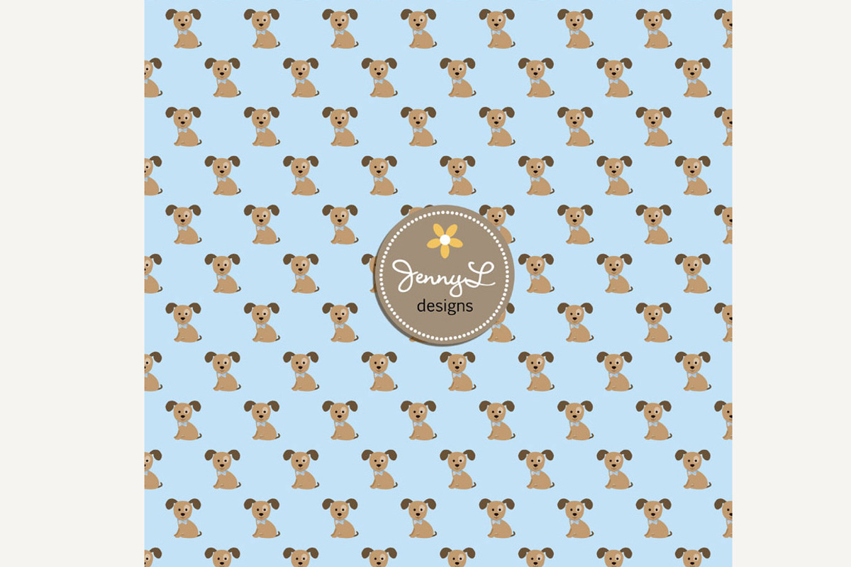 Boy Puppy Dog Digital Paper, a Pattern Graphic by JennyL Designs (Photo 3 of 4)